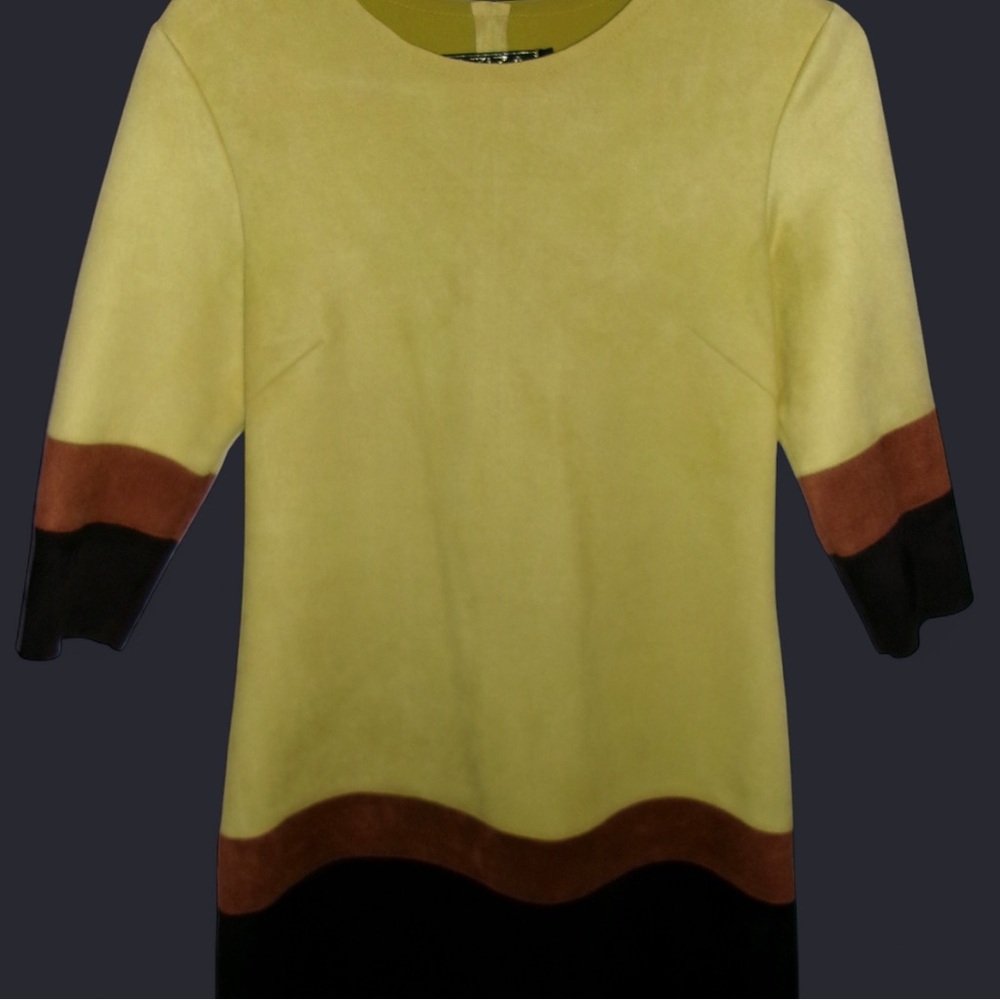 Yellow suede dress